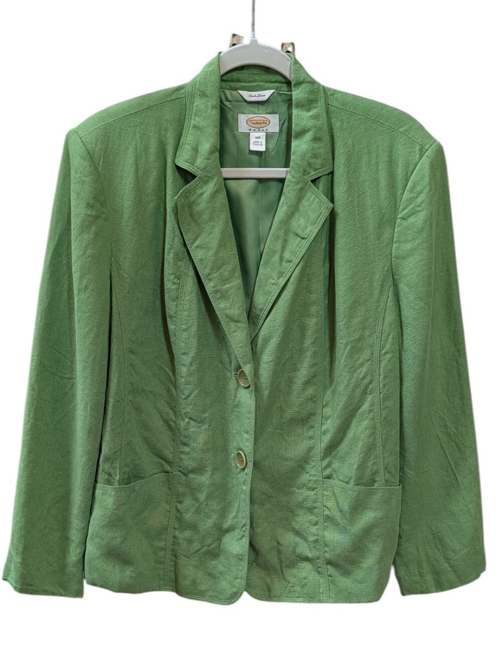 Talbots, Kelly Green, Irish Linen Blazer. Size 16W